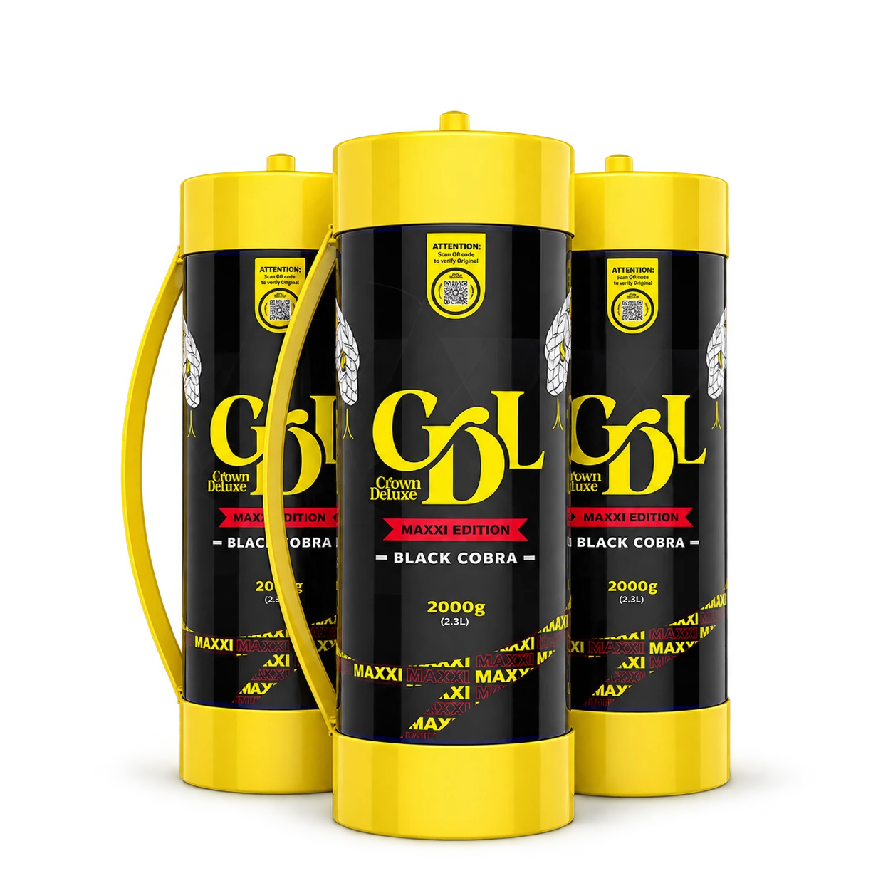 Three Cream Deluxe CDL Black Cobra 2000g cream charger tanks